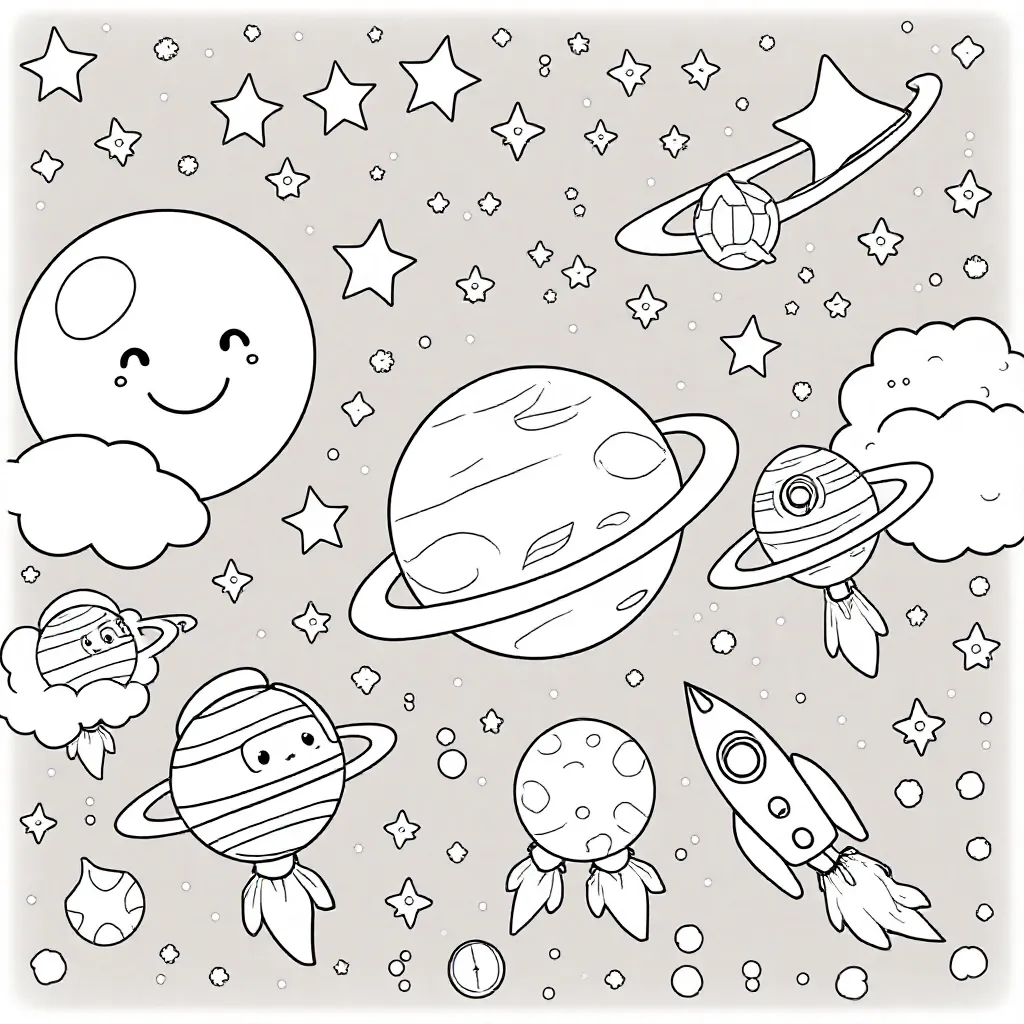 Ruimte coloring page for children