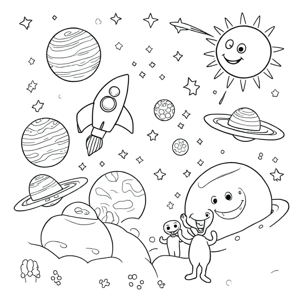 Ruimte coloring page for children