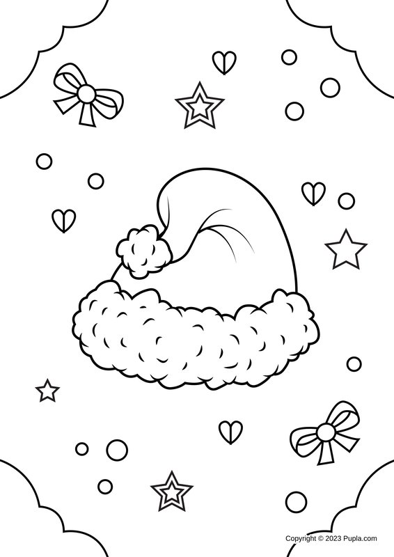 Santa Claus Hat coloring page for children