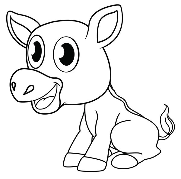 Schattige Ezel coloring page for children