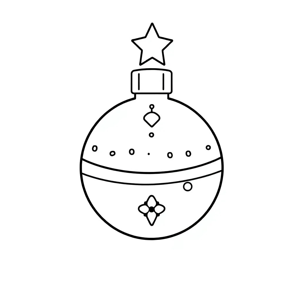 Schattige Kerstbal Feestdagen Kerst Decoratie Ornament coloring page for children