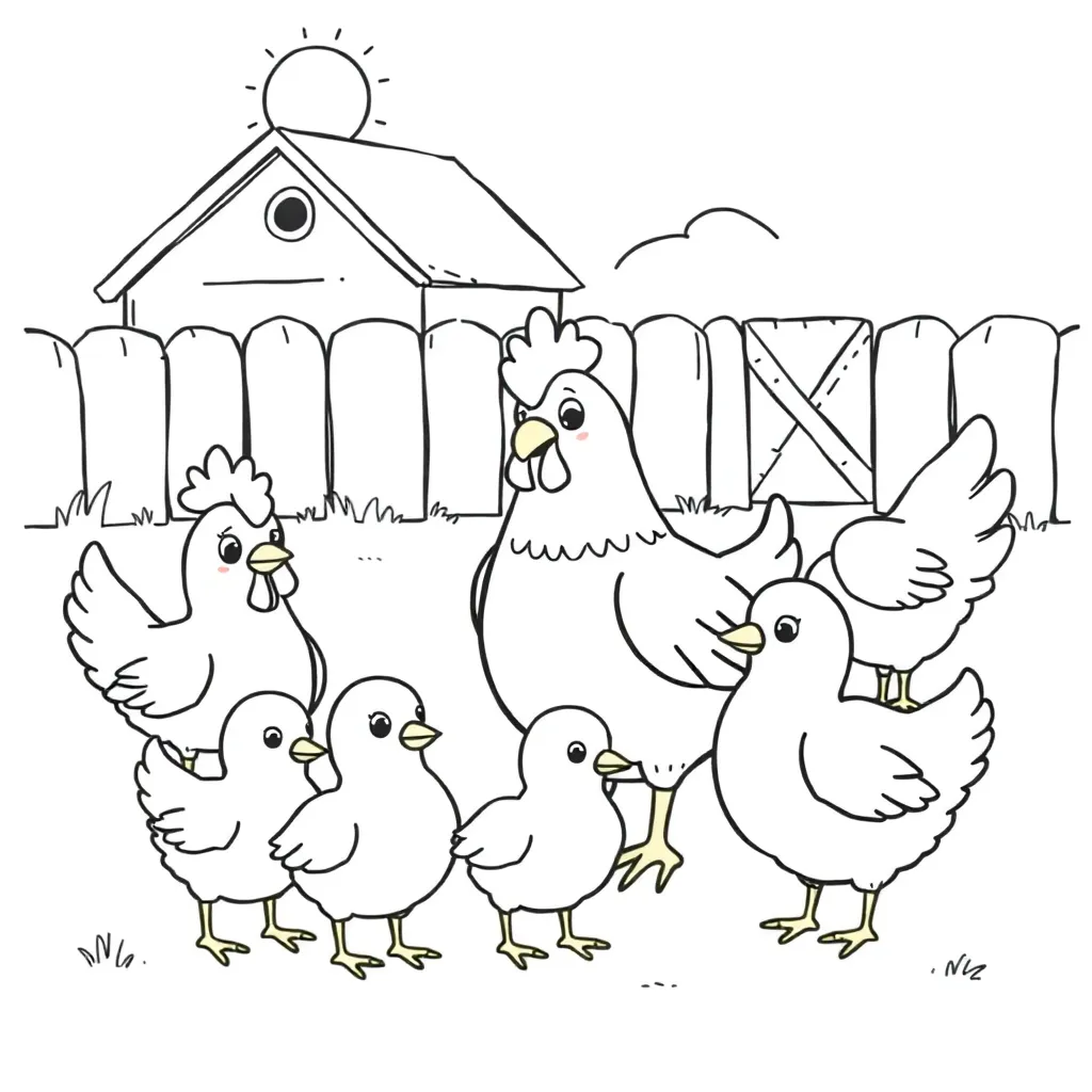 Schattige Kippen coloring page for children
