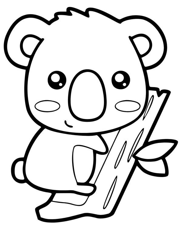 Plantilla de colorear Oso Koala adorable
