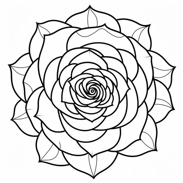 Schönes Rosenmandala coloring page for children