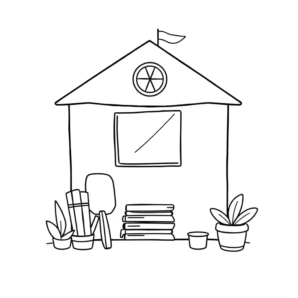 School Creatief Educatief Kinderen Tekenen coloring page for children