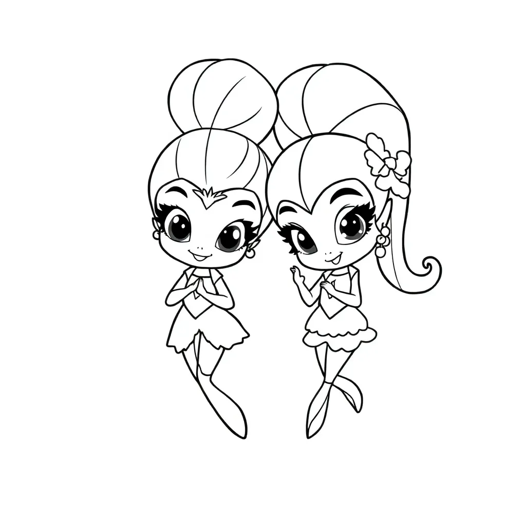Shimmer Shine Magisch Tekenfilm Avontuur coloring page for children