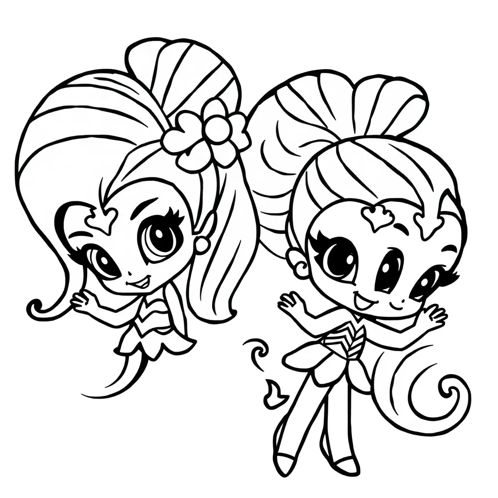 Shimmer Shine Magische Eenhoorn Fantasie coloring page for children