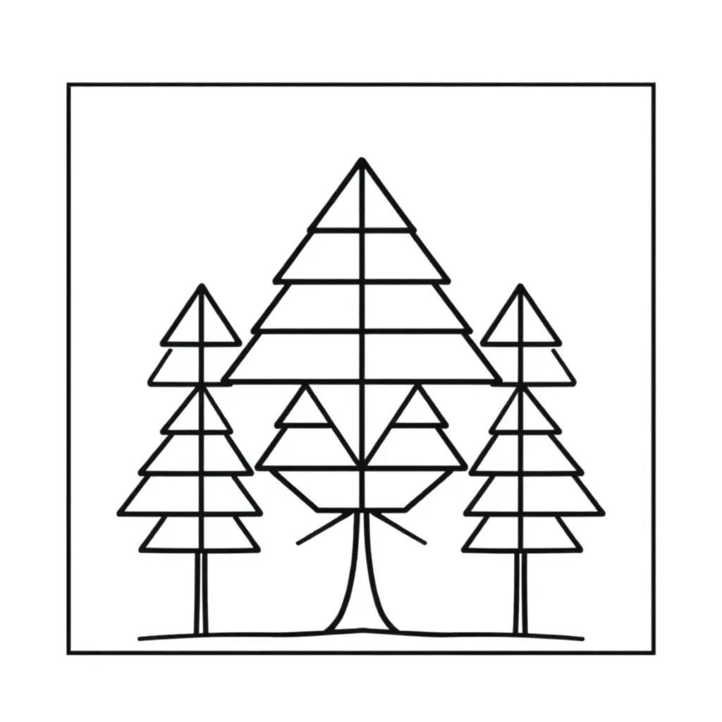 Simpele Kerstbomen coloring page for children