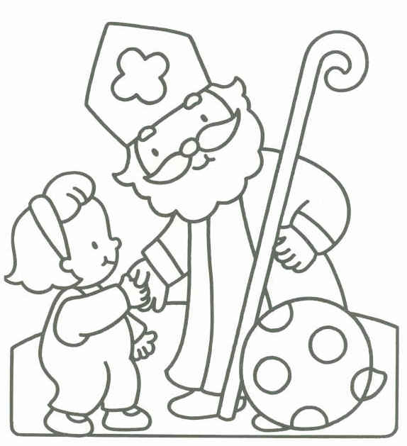 Simpele Sint coloring page for children