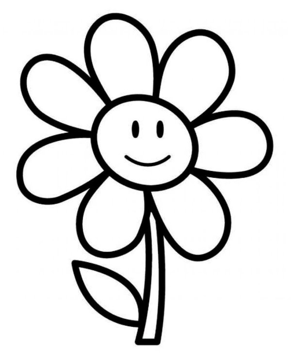Simple Flower coloring page for children