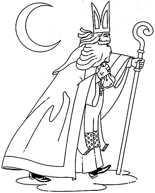 Sint En Maan coloring page for children