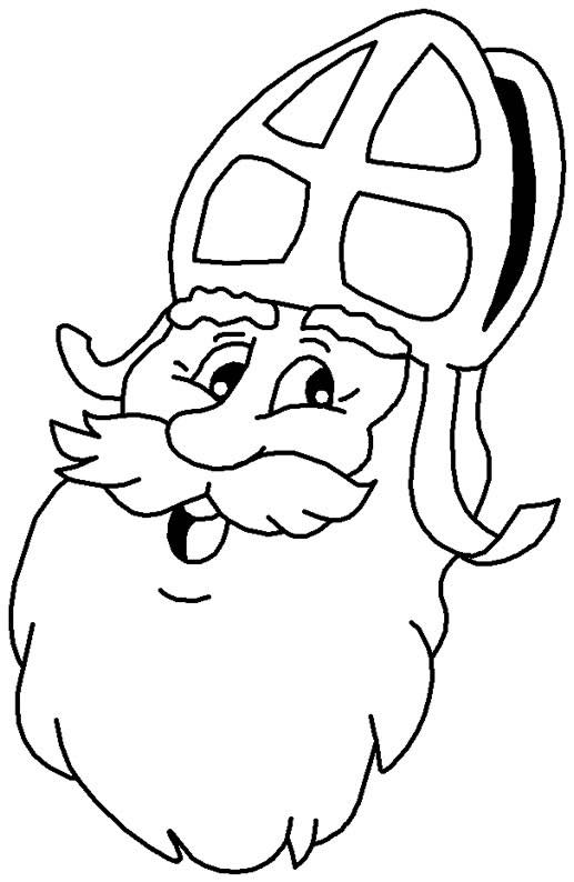 Plantilla de Coloreado Gratis de Papá Noel con Barba Plantilla de Coloreado para Niños