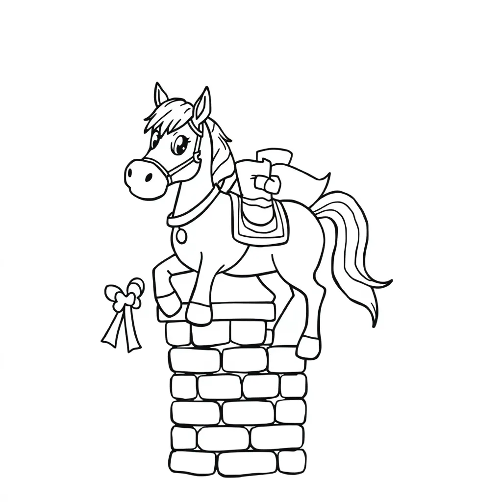 Sint Piet En Schimmel Op Het Dak coloring page for children