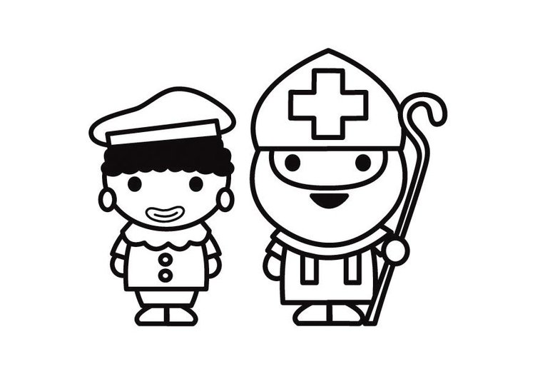 Sint Piet Poppetjes coloring page for children