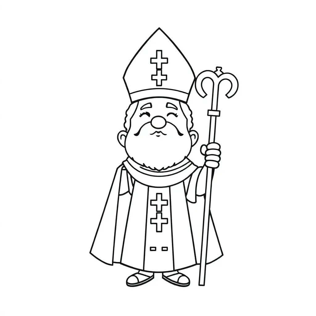 Sinterklaas Bisschop Traditie Feestdagen Creatief coloring page for children