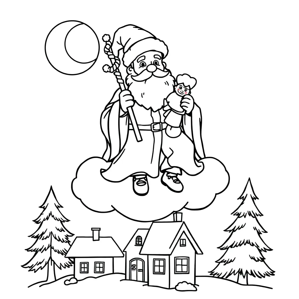 Sinterklaas Feestdagen Kinderen Creatief Traditioneel coloring page for children