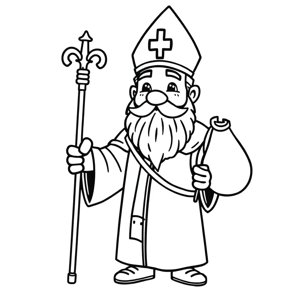 Sinterklaas Feestdagen Traditie Bisschop Cadeautjes coloring page for children