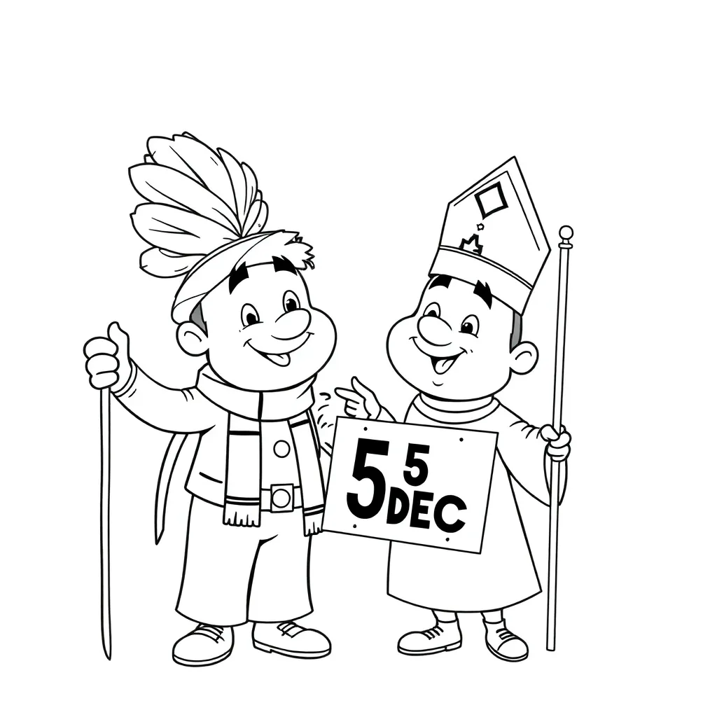 Sinterklaas Feestelijke Traditie Kinderen Educatief Creatief coloring page for children