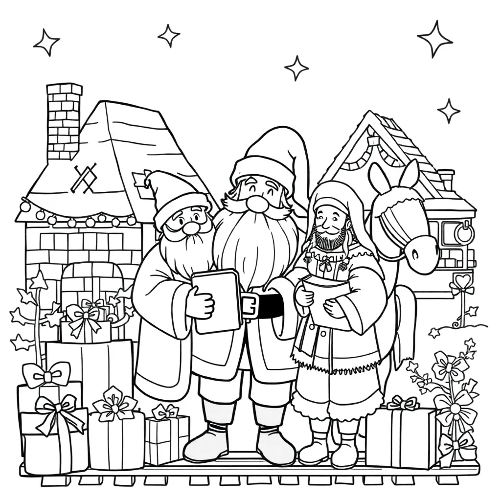 Sinterklaas Gedetailleerd Traditioneel Nederlands Feest Kinderen Creatief coloring page for children