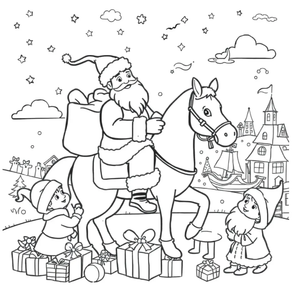 Sinterklaas Kleurplaat Moeilijk Kleurplaat coloring page for children