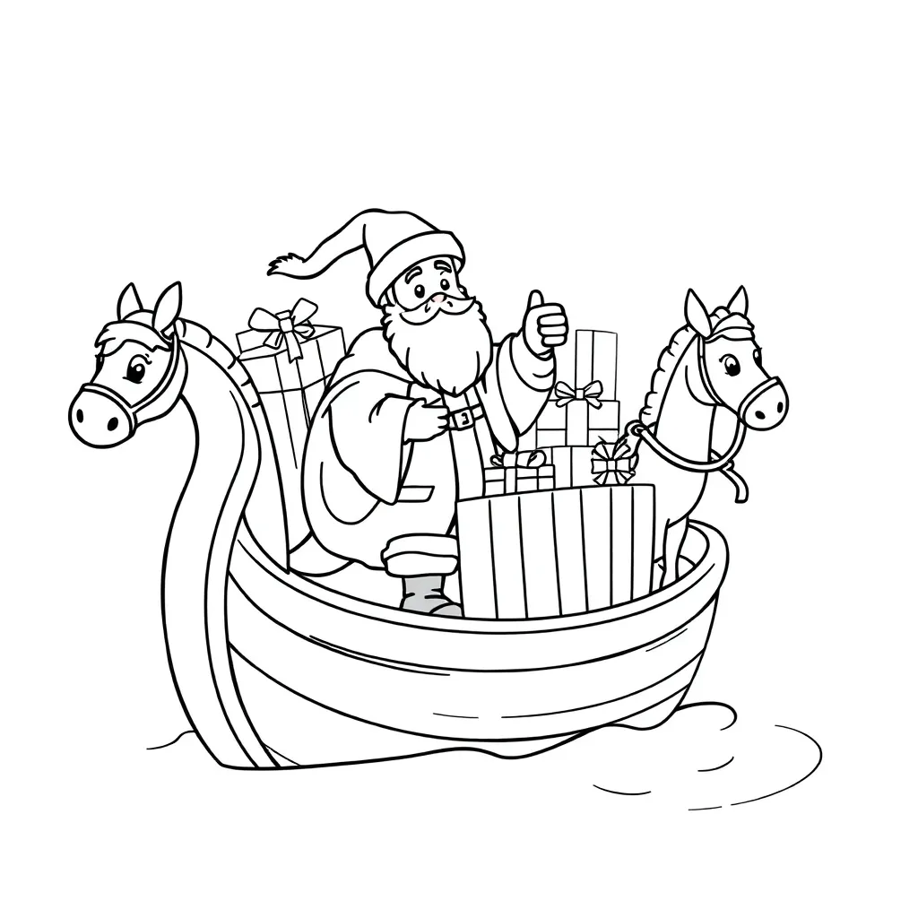 Sinterklaas Op De Stoomboot Kleurplaat coloring page for children