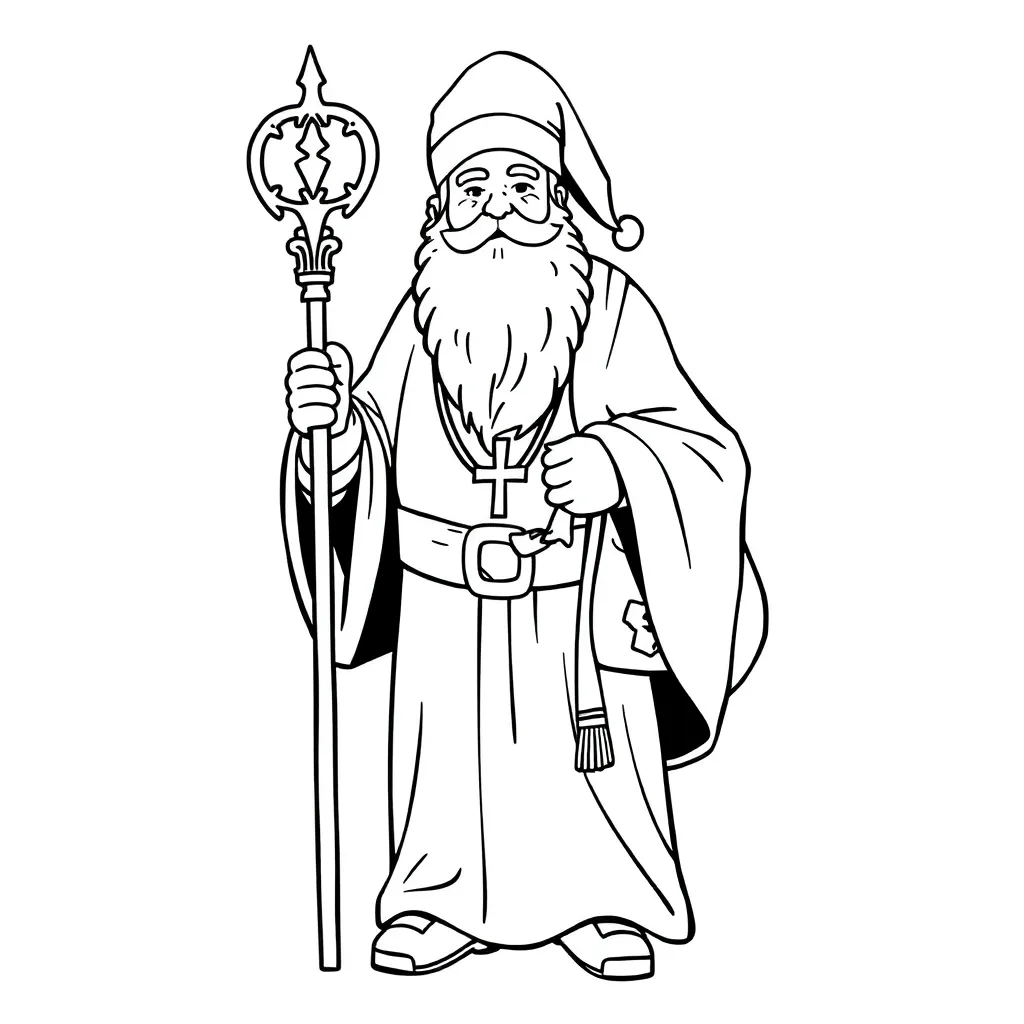 Sinterklaas Religieus Cultureel Gedetailleerd Creatief coloring page for children