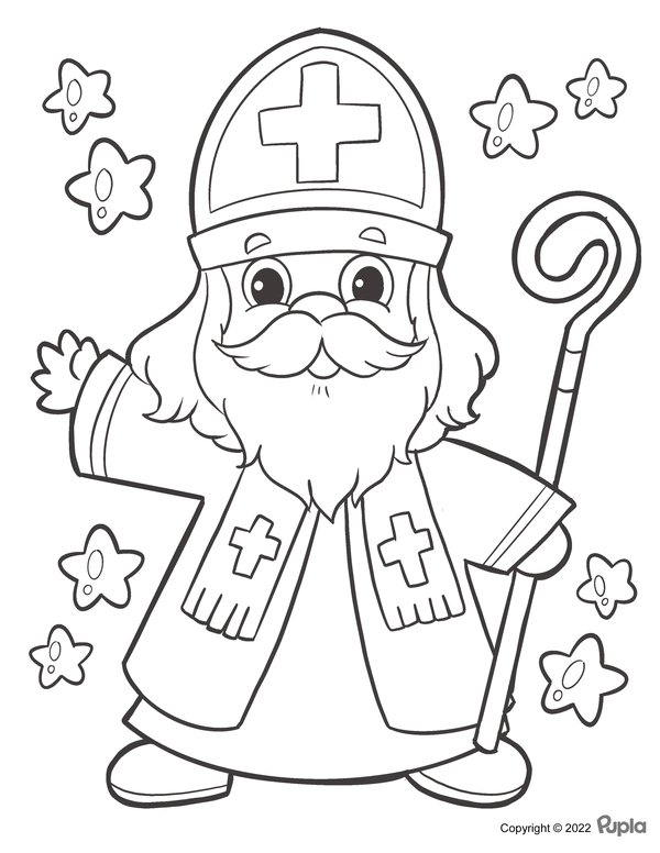 Sinterklaas Schattig coloring page for children
