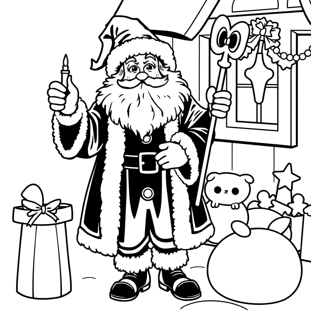 Sinterklaas Zak Cadeaus Feestdagen Seizoenen Kinderen coloring page for children