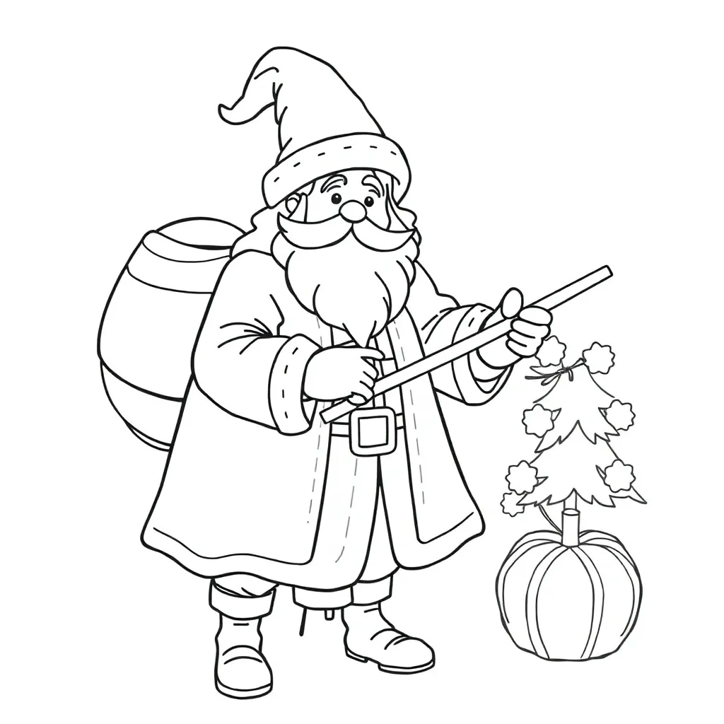 Sinterklaas Zak Feestdagen Cadeau Surprise Kindervreugde Wintertraditie coloring page for children