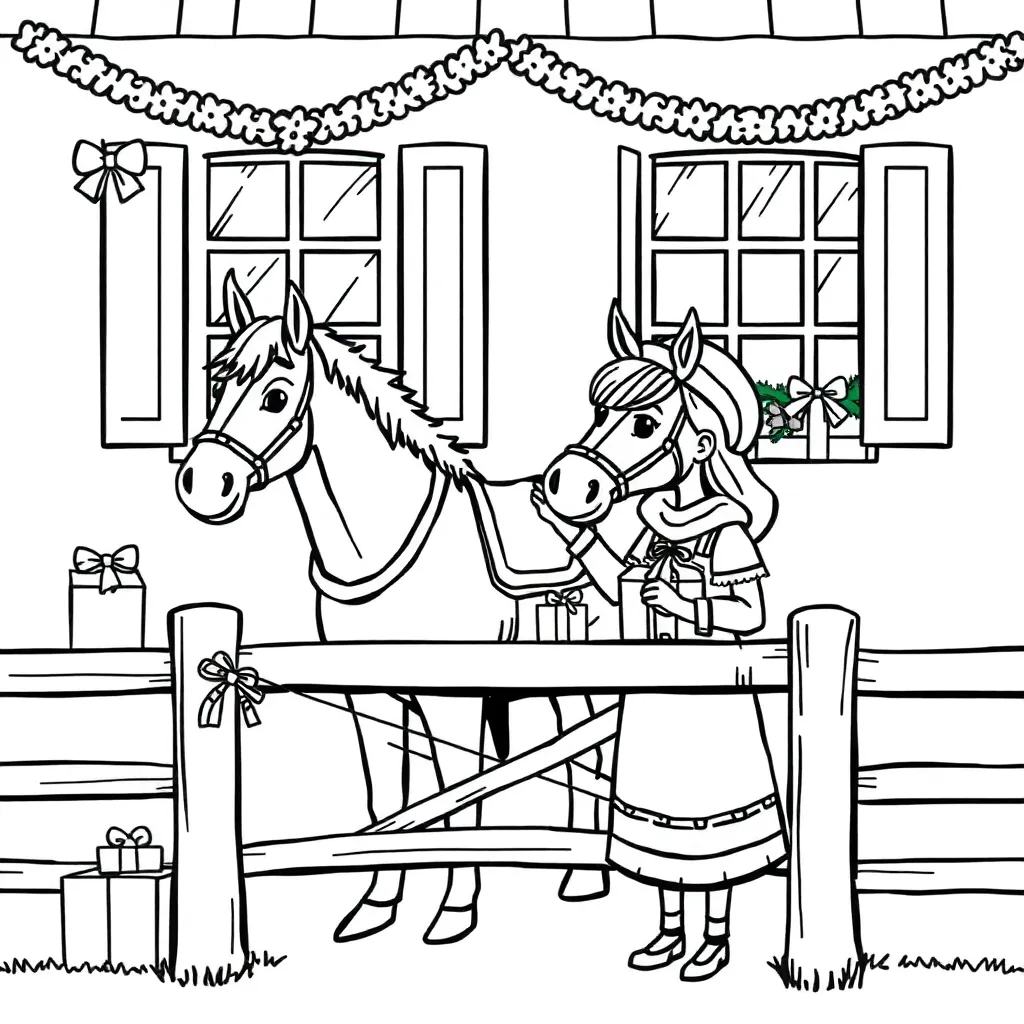 Sinterklaasjournaal Sinterklaas Paard Cadeaus Feestelijk coloring page for children