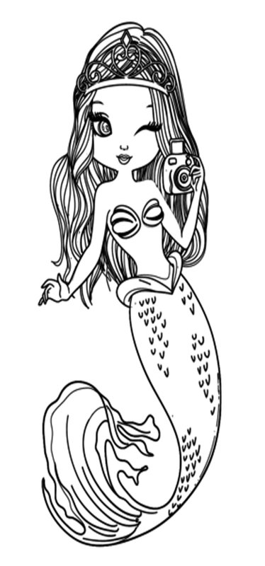Sirena Haciendose Una Foto coloring page for children