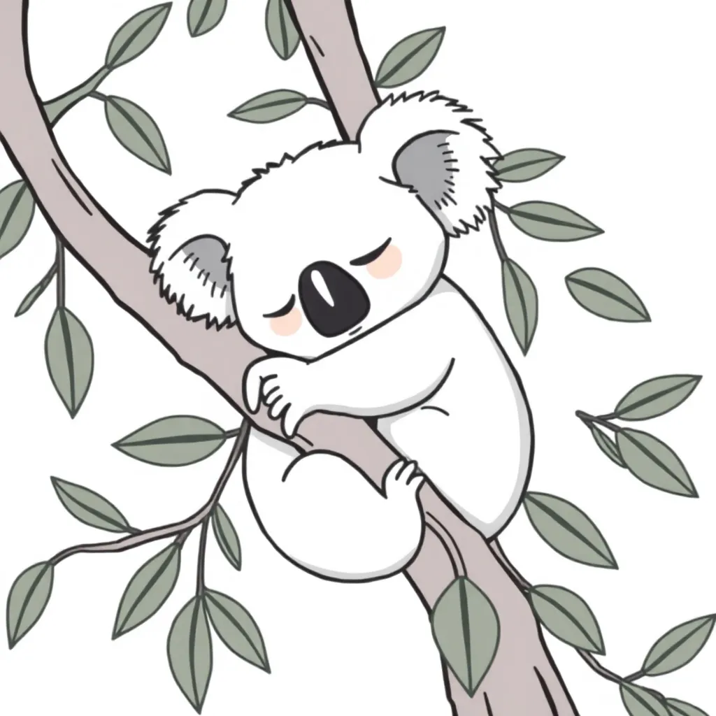 Slapende Koala coloring page for children