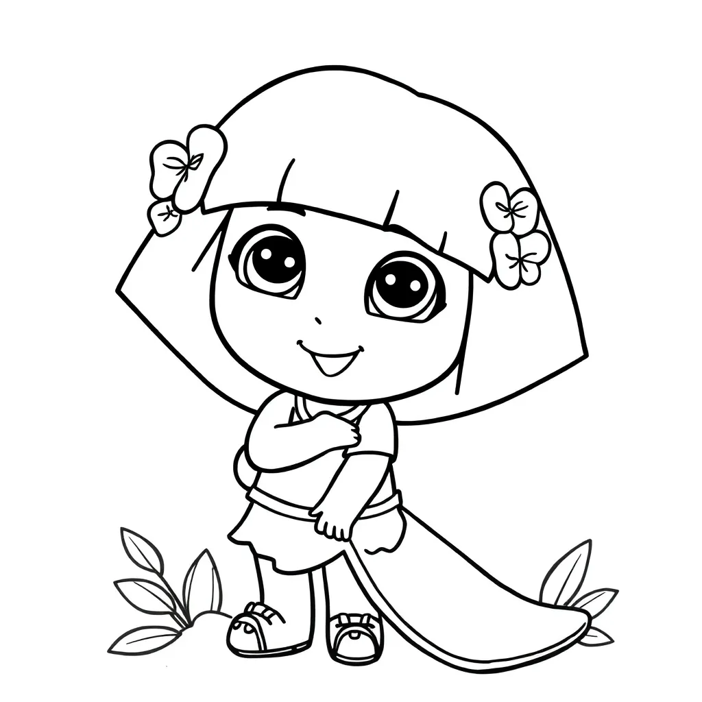 Slide Dora coloring page for children