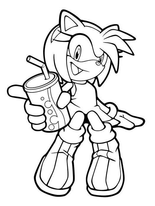 Sonic Amy Rose coloring page for children