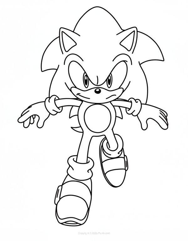 Sonic Court Vers La Camera coloring page for children