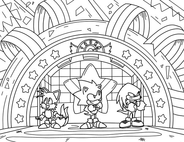 Sonic Posing coloring page for children