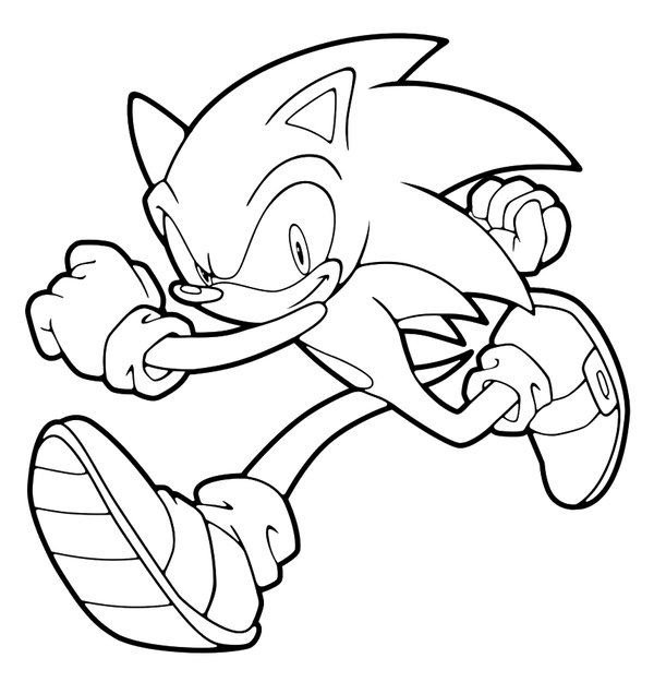 Sonic Running coloring page for children