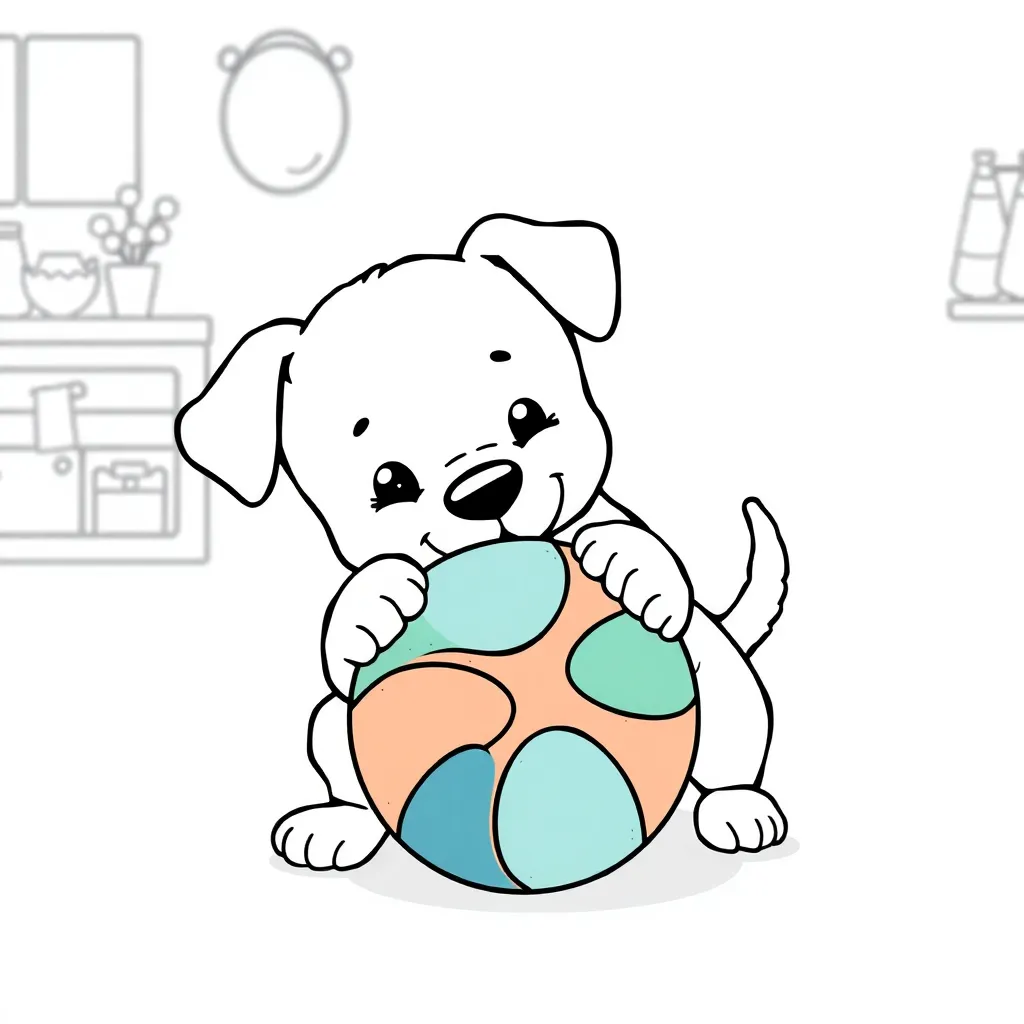 Plantilla de Coloreado Gratis Cachorro Divertido Plantilla de Coloreado para Niños