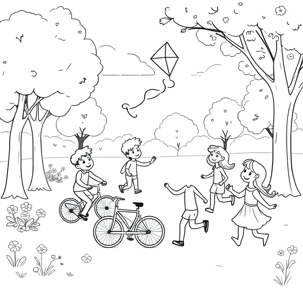 Spelende Kinderen coloring page for children