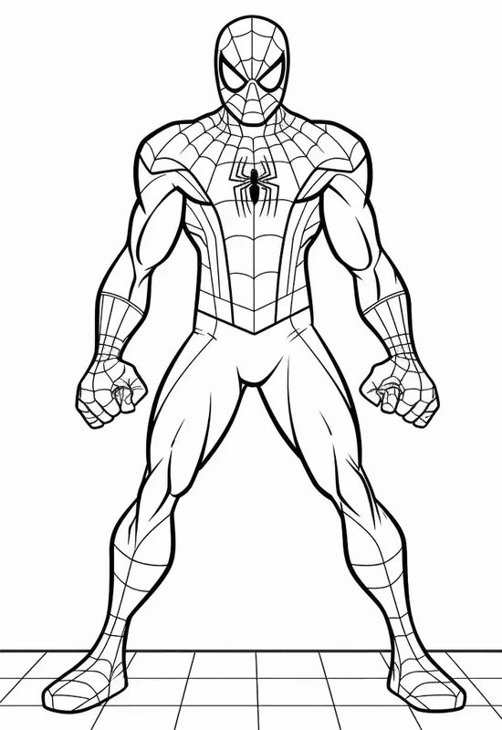 Spiderman En La Acera coloring page for children