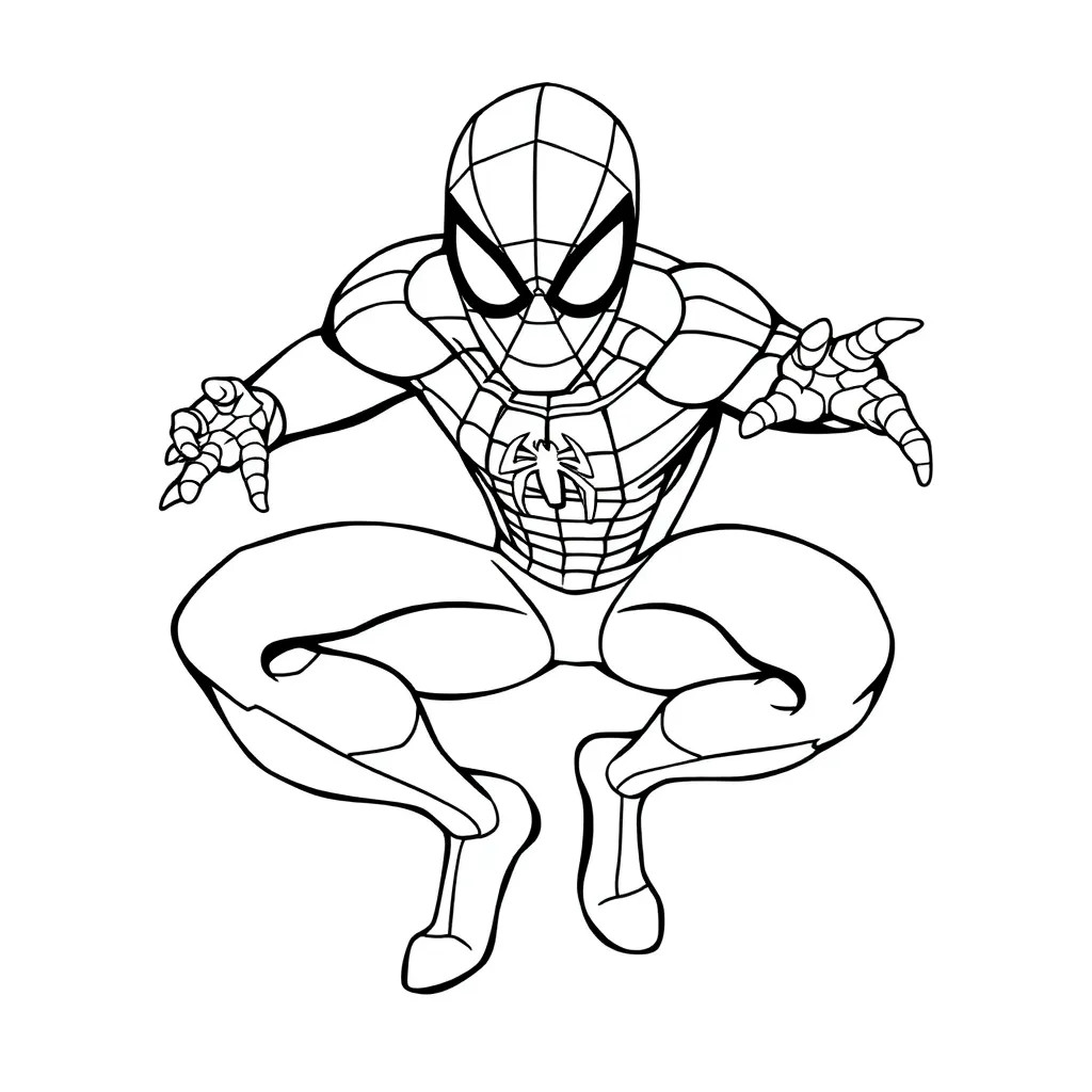 Spiderman Marvel Superheld Actie Tekenfilm coloring page for children