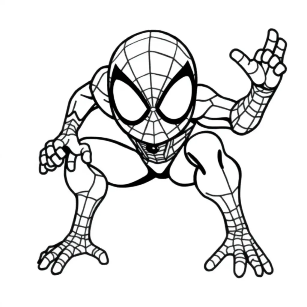 Spiderman Marvel Superheld Actie Tekenfilm coloring page for children