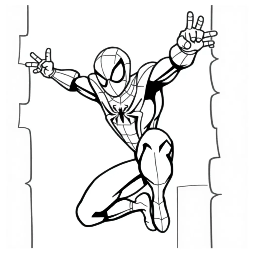 Spiderman Marvel Superheld Actie Tekenfilm coloring page for children