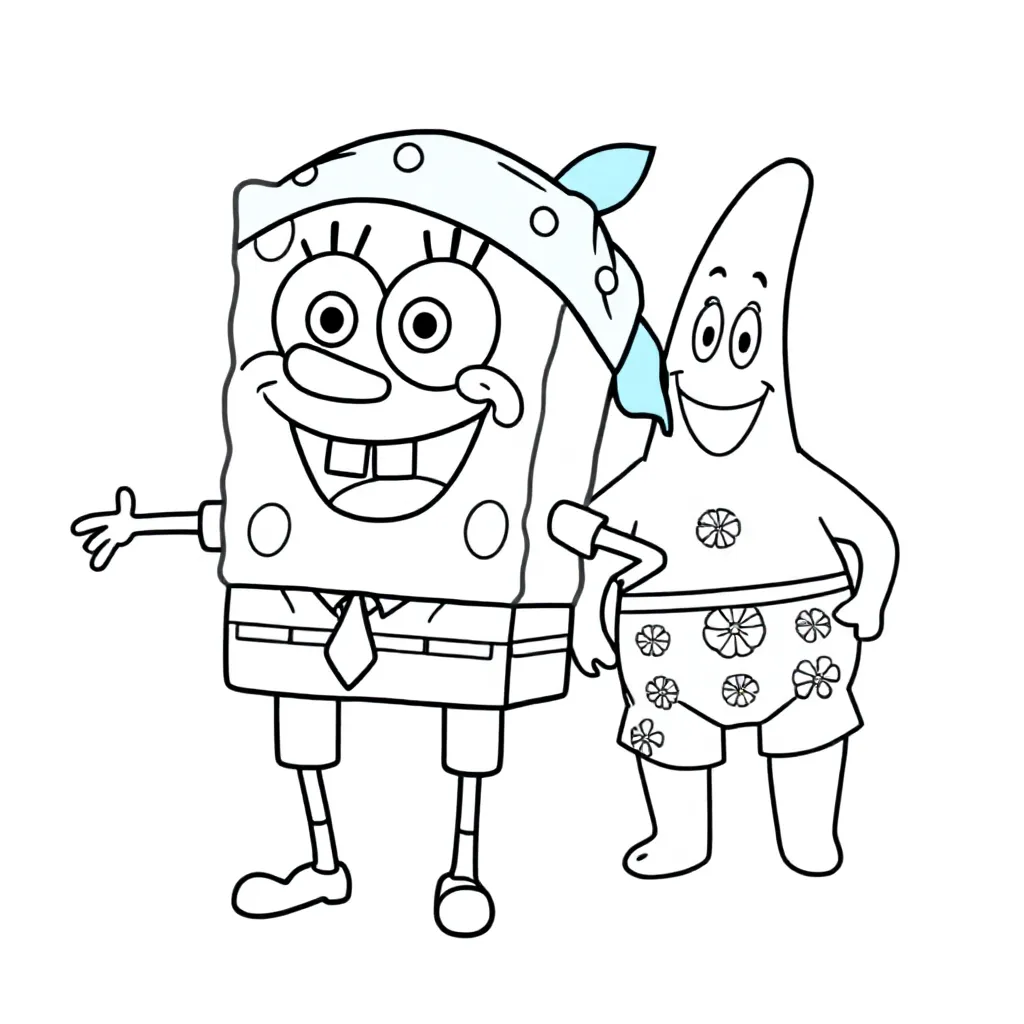 Spongebob Met Bandana coloring page for children