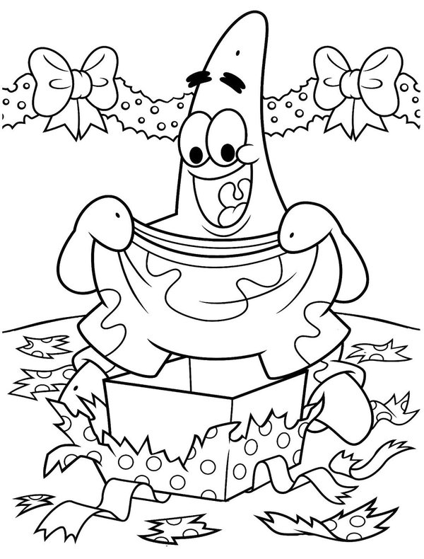 Feuille de coloriage SpongeBob Patrick Cadeau Surprise