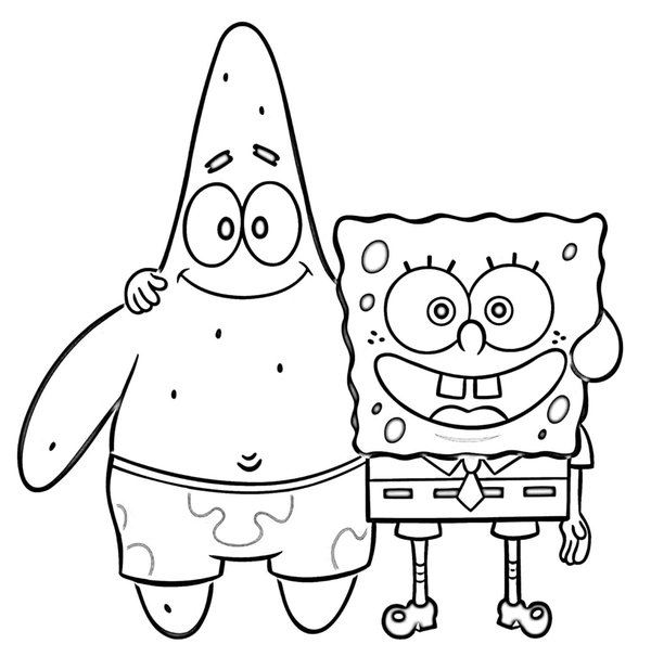 Spongebob Patrick Vrienden coloring page for children