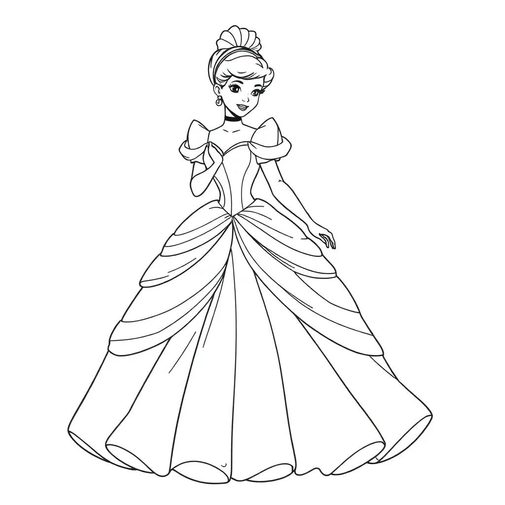 Sprookje Assepoester Disney Prinses Klassiek Verhaal Fantasie coloring page for children