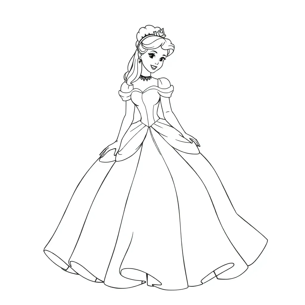 Sprookje Assepoester Prinses Disney Klassiek coloring page for children