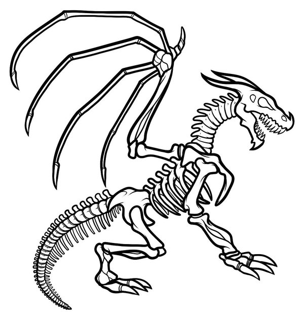Squelette De Dragon coloring page for children
