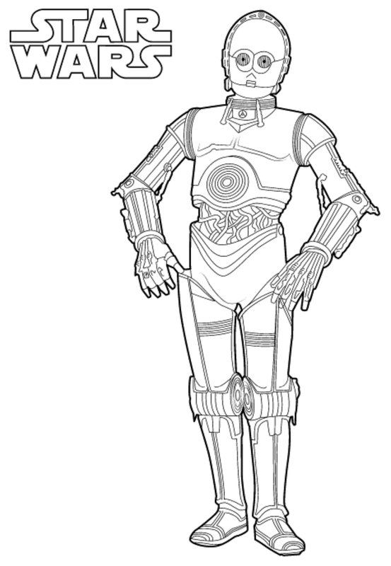 Star Wars C 3Po coloring page for children